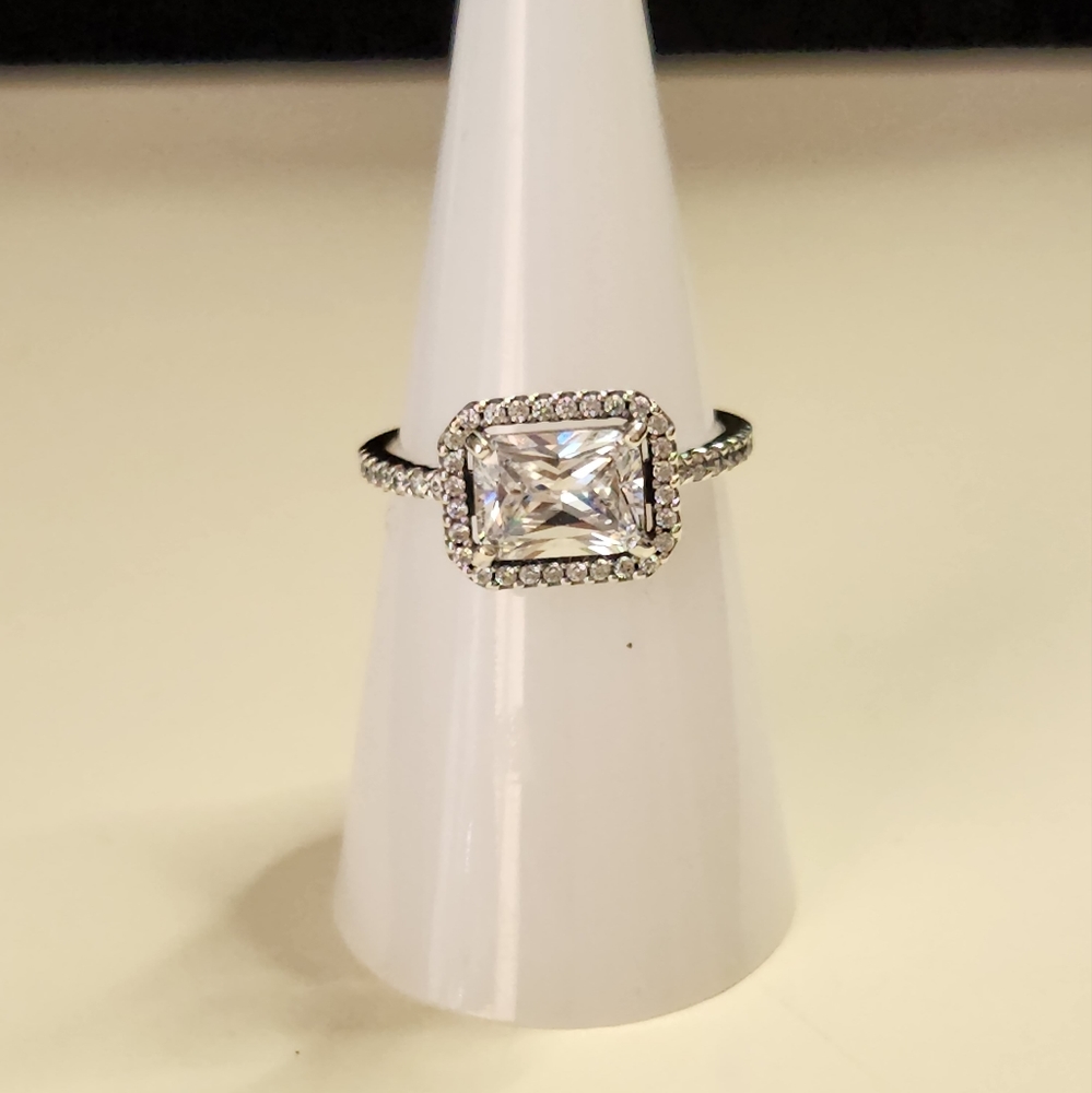 Pandora Sterling Silver Rectangular Sparkling Hal… - image 2